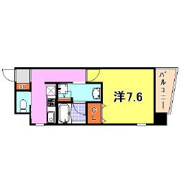 CITYSPIRE神戸元町1(1K/3階)の間取り写真