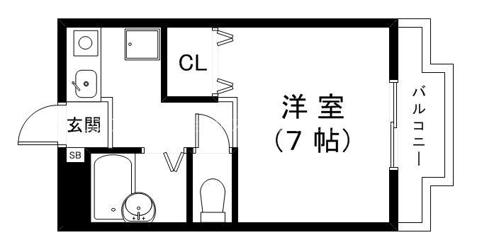 マシャンブル(1K/2階)の間取り写真