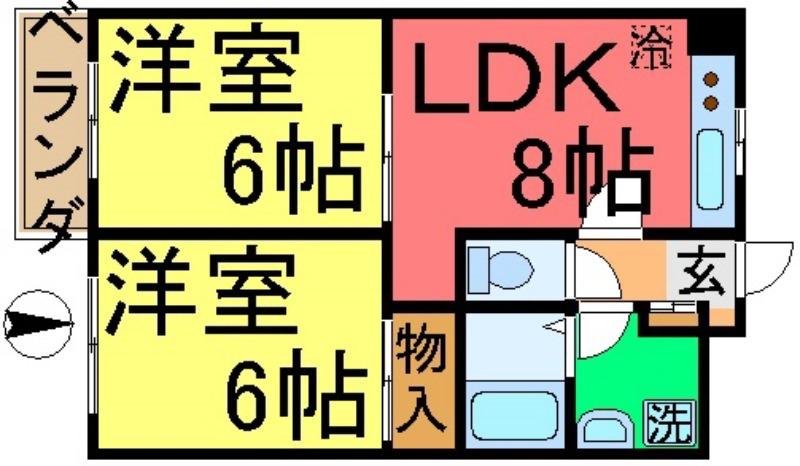 セントラルハイツYOSHIDA(2DK/3階)の間取り写真
