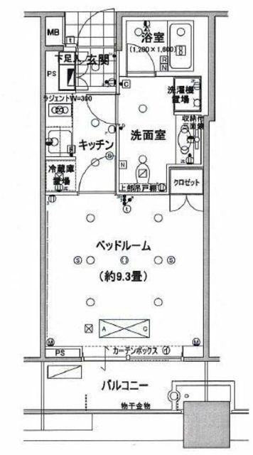 ステーションガーデンタワー(1K/12階)の間取り写真