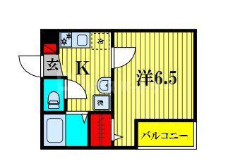 クリスタル南流山(1K/3階)の間取り写真