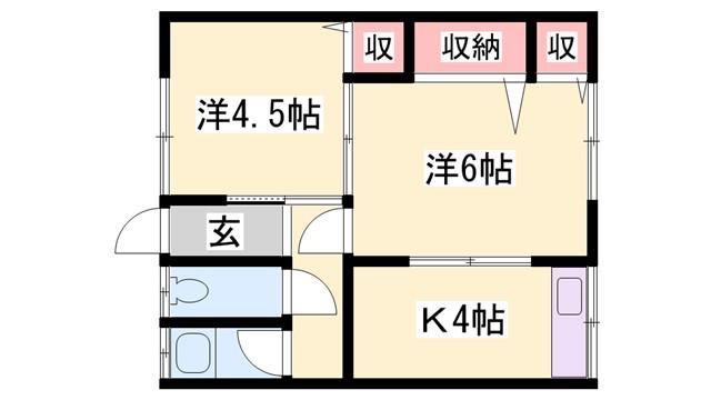北王子荘2号館(2K/2階)の間取り写真