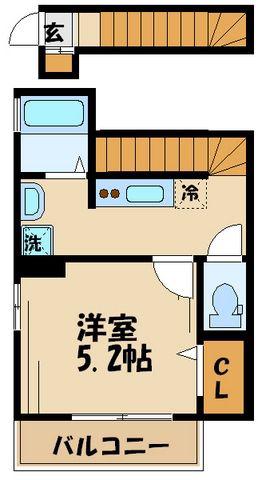 アネックス成城(1K/2階)の間取り写真