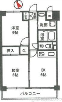 グランディア陽だまりの街(2DK/4階)の間取り写真