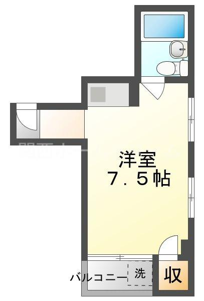 ムーンライズ(ワンルーム/4階)の間取り写真
