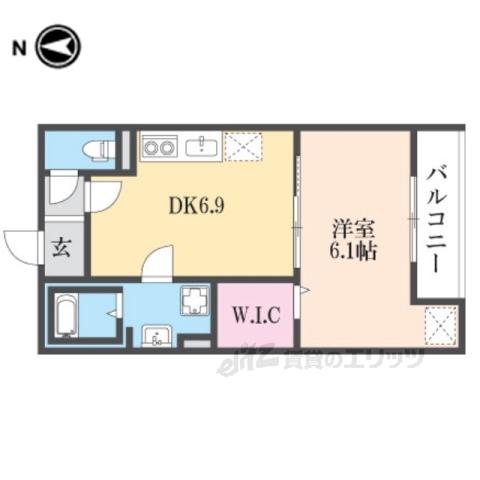 ACT布施(1LDK/3階)の間取り写真