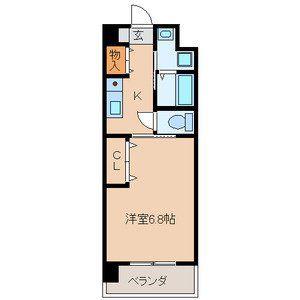 SANBOX大浦(1K/9階)の間取り写真