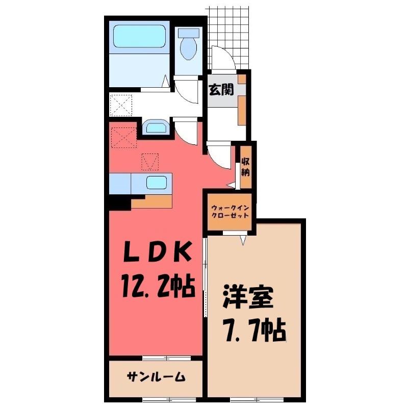 秩父鉄道 ひろせ野鳥の森駅 徒歩5分 2階建 新築(1LDK/1階)の間取り写真