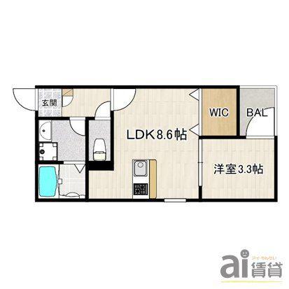 LE CALME 101(1LDK/1階)の間取り写真