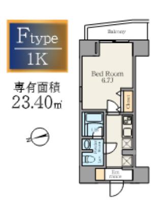 ALIVIS原木中山(1K/2階)の間取り写真