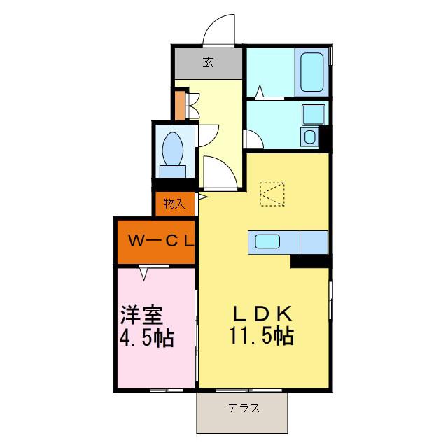 エトワール(1LDK/1階)の間取り写真