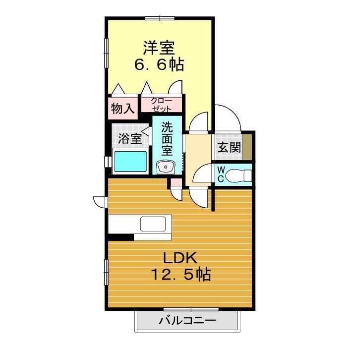 シャーメゾンカナリー(1LDK/1階)の間取り写真