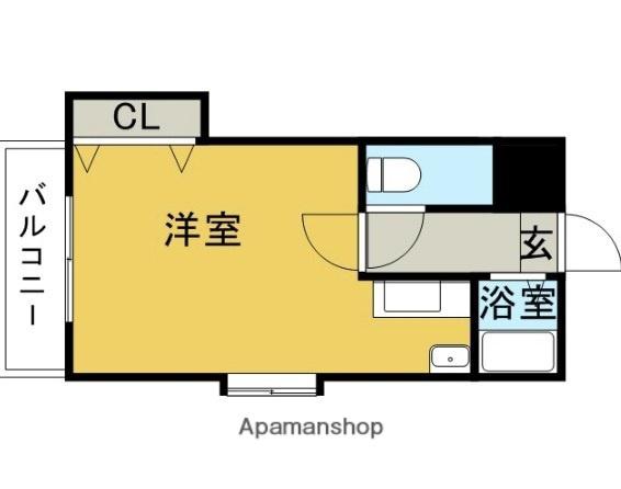 アベニューイン樋井川(ワンルーム/2階)の間取り写真