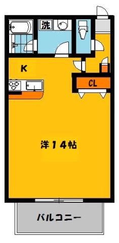 レジデンスコート ヤナゼ(ワンルーム/2階)の間取り写真