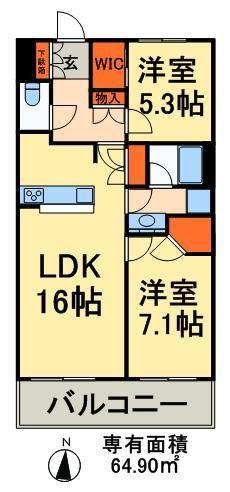 レジディア南千住(2LDK/6階)の間取り写真