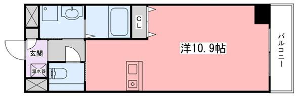インタービレッジ高岡駅前(1K/6階)の間取り写真