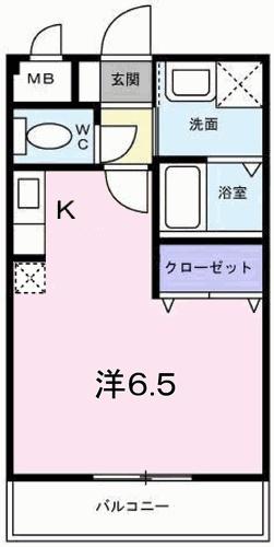 ポポラーレ(1K/2階)の間取り写真