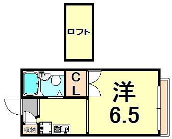 アザリア(ワンルーム/2階)の間取り写真