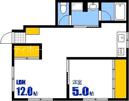 第1滝川ビル(1LDK/4階)の間取り写真