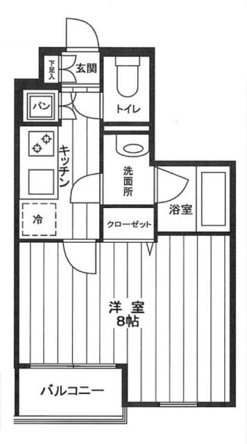 SIN-CITY哲学堂REV PREST(1K/4階)の間取り写真