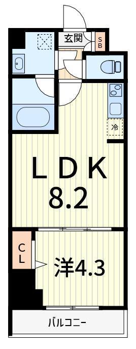 アイルグランデ東京亀有(1LDK/2階)の間取り写真