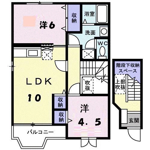 ファミールTC(2LDK/2階)の間取り写真