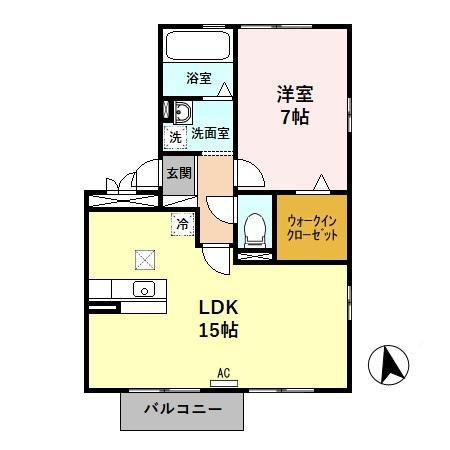 セレッソKTA(1LDK/1階)の間取り写真
