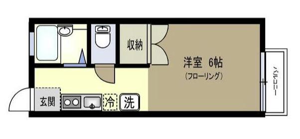 サンハイツ(1K/1階)の間取り写真