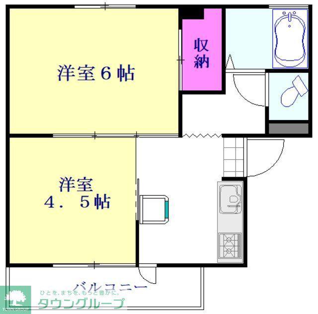 第二サンコーポラス(2K/3階)の間取り写真