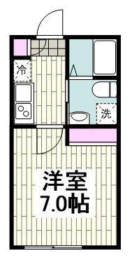 シエルクレスト杉田(1K/1階)の間取り写真