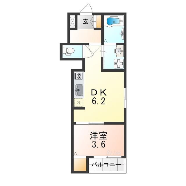 プレデンシア上住吉(1DK/2階)の間取り写真