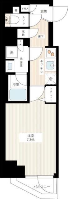 AZEST千住大橋(1K/6階)の間取り写真