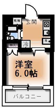 ヴィラパピヨン(1K/1階)の間取り写真
