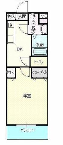 エマーブル(1DK/2階)の間取り写真