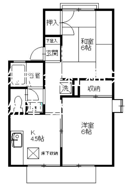 パークハイム向原(2K/2階)の間取り写真
