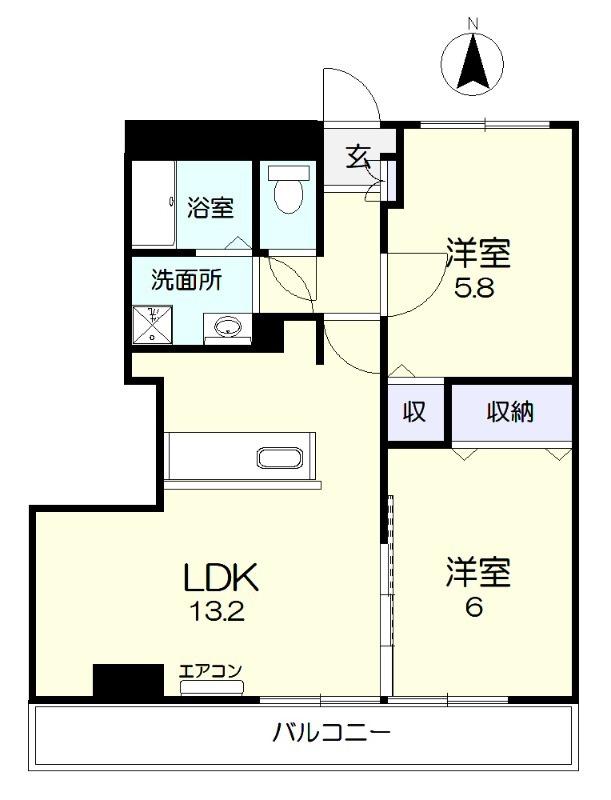 リーフミナン(2LDK/3階)の間取り写真