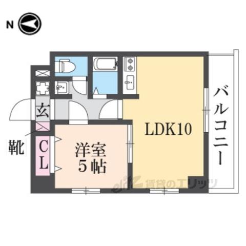 Mプラザ香里一番館(1LDK/5階)の間取り写真
