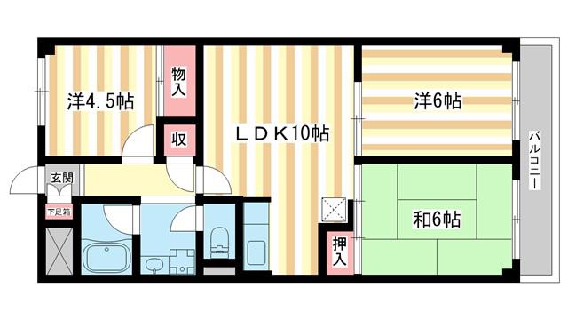 グレースコート大宮(3LDK/4階)の間取り写真