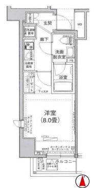 アイル東京深川壱番館(1K/2階)の間取り写真