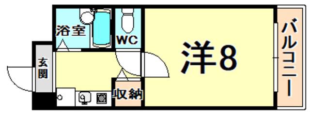 グレース今津(1K/3階)の間取り写真
