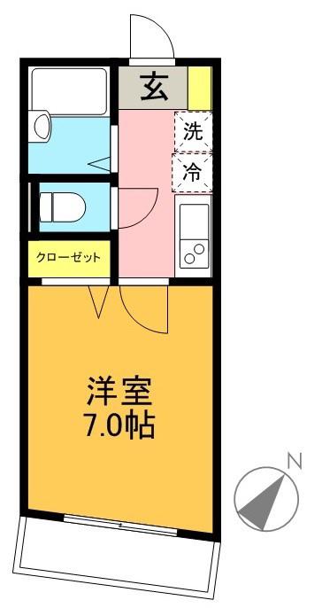 アベニール東松原(1K/2階)の間取り写真