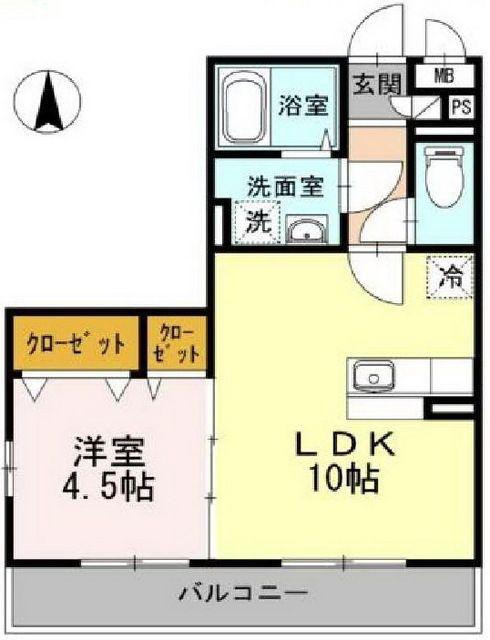 コモド元住吉(1LDK/3階)の間取り写真