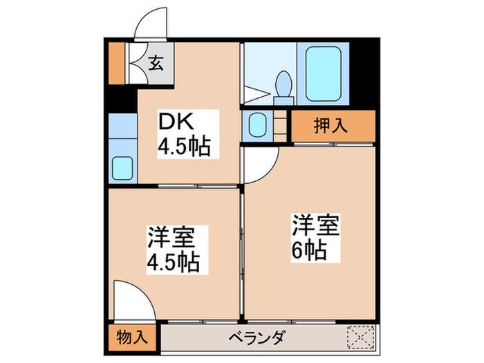 青砥ハイツ(2DK/5階)の間取り写真