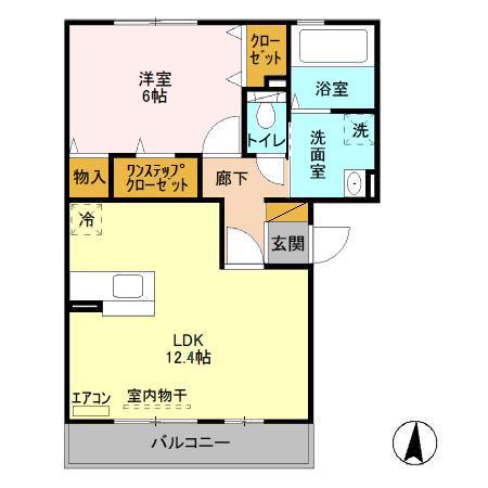 プロスパー M棟(1LDK/3階)の間取り写真