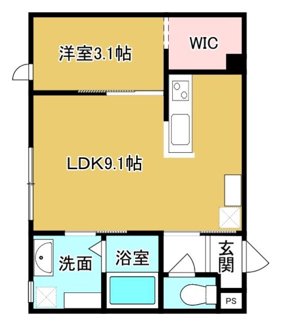REPOT(1LDK/1階)の間取り写真