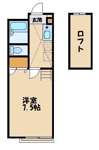 メインシティガーデンスワ(1K/2階)の間取り写真