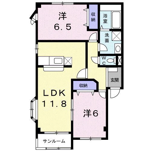 レヴリー(2LDK/3階)の間取り写真