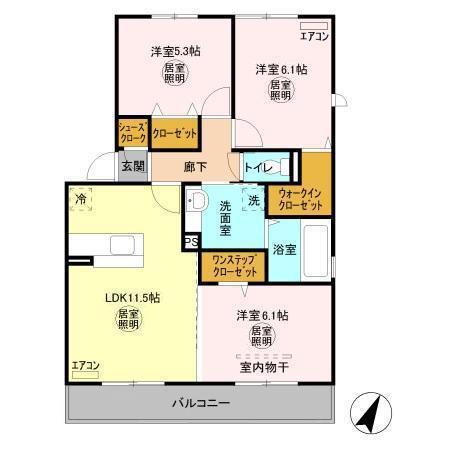 COMFORTIA(3LDK/2階)の間取り写真