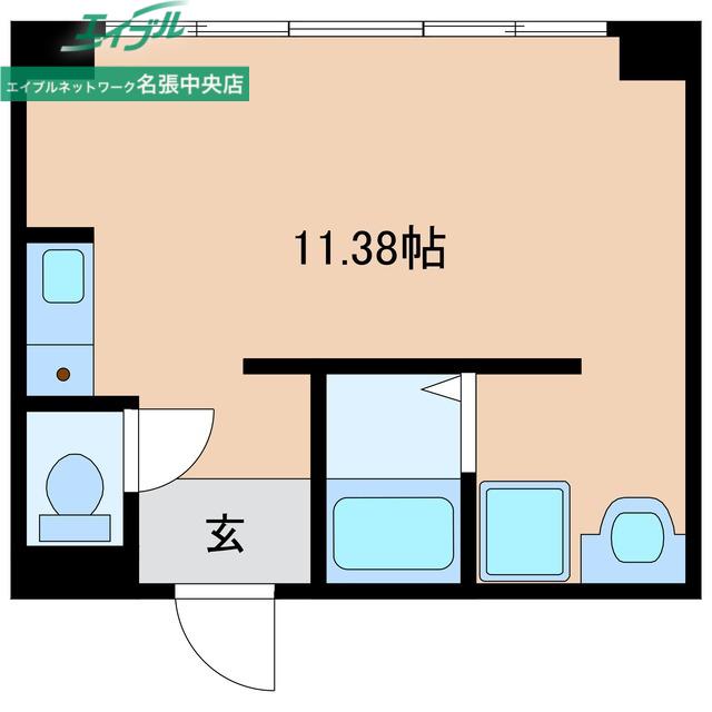 プランタン(ワンルーム/3階)の間取り写真