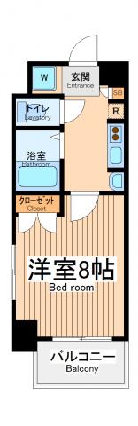 ケーディーエックスレジデンス町田2(1K/3階)の間取り写真